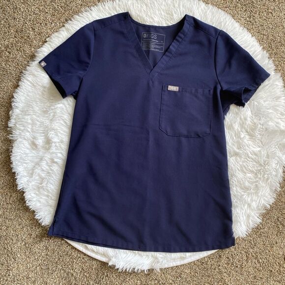 Figs Technical Collection Scrub Top Blue Vneck Womens Size XS - Picture 1 of 7